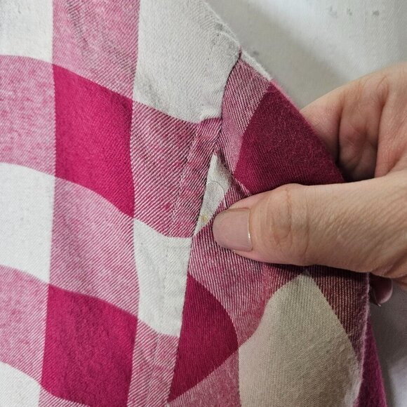 Vintage Abercrombie & Fitch Country Clothes Red White Checkered Flannel Shirt M - Picture 4 of 9